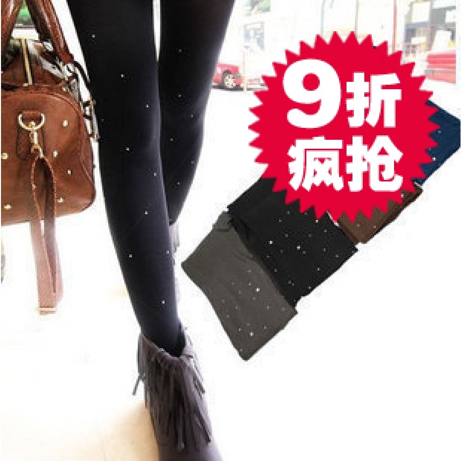 Min.order is $15 (mix order)  rhinestones diamond pantyhose stockings brushed ankle length trousers