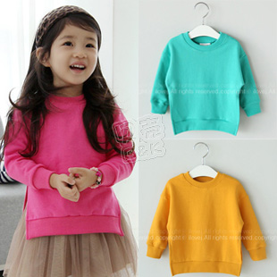 Min.order is $20 2013 spring candy color all-match girls clothing baby child sweatshirt wt-0978
