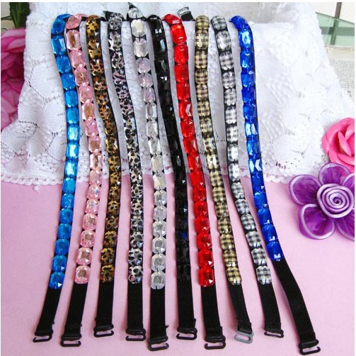 min order is 20pair/lot free shipping jewel straps many colors belts