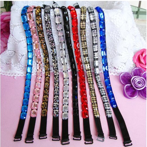 min order is 20pair/lot free shipping jewel straps many colors belts