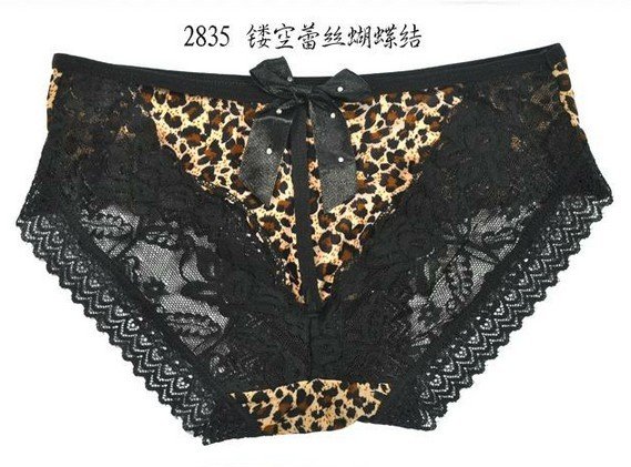 Min. order US$10 Free Shipping G2834 panty 2012 breathable sexy panties leopard print lace women underwea lady thong sexy thong