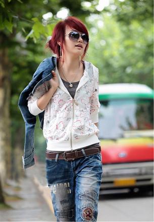 Mini order$15 2012 9012 2012 autumn slim MICKEY cartoon slim waist with a hood coat
