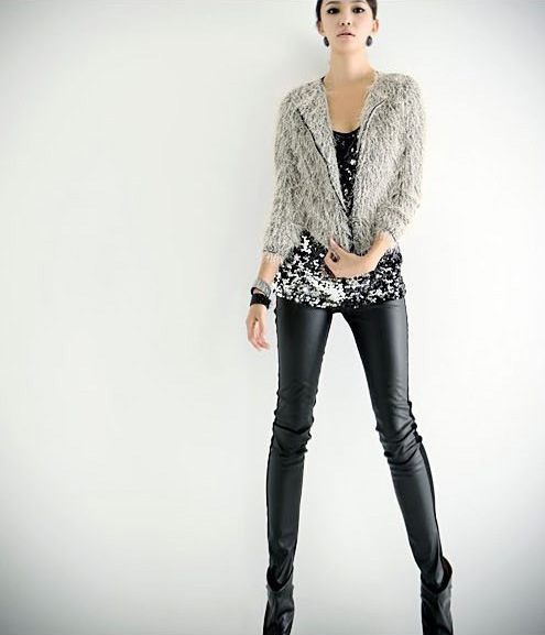 Mini order $15 B205 faux leather legging boots pants stovepipe ankle length trousers 2012 patchwork legging 137g
