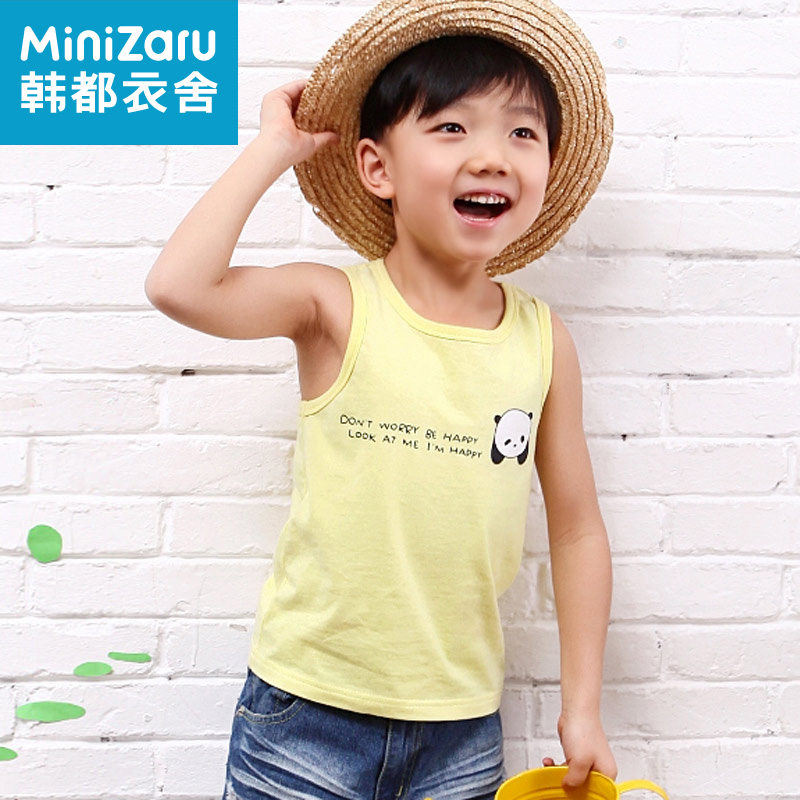 Minizaru male girls clothing 2013 pattern vest zi2008