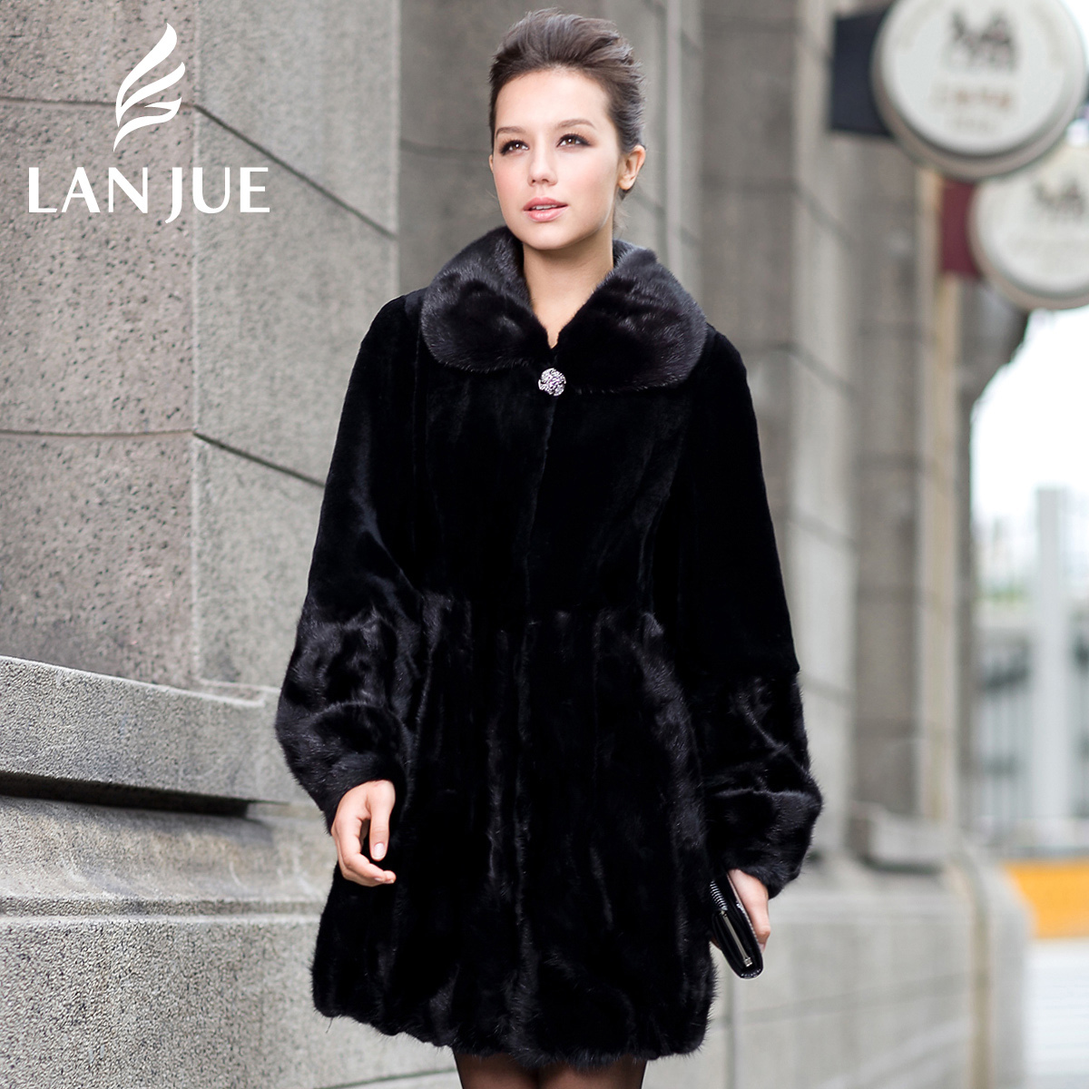 Mink fur coat 2012 fight mink otter cashmere overcoat lj721