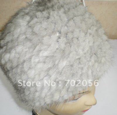 MINK FUR Knitted HAT Women Winter FASHION LUXURY warm 5pcs/lot #2291