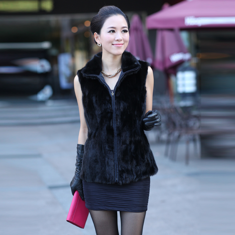 Mink vest women's vest