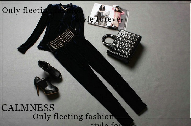 MISS COLOR Spring new arrival jacket+pants velour sets