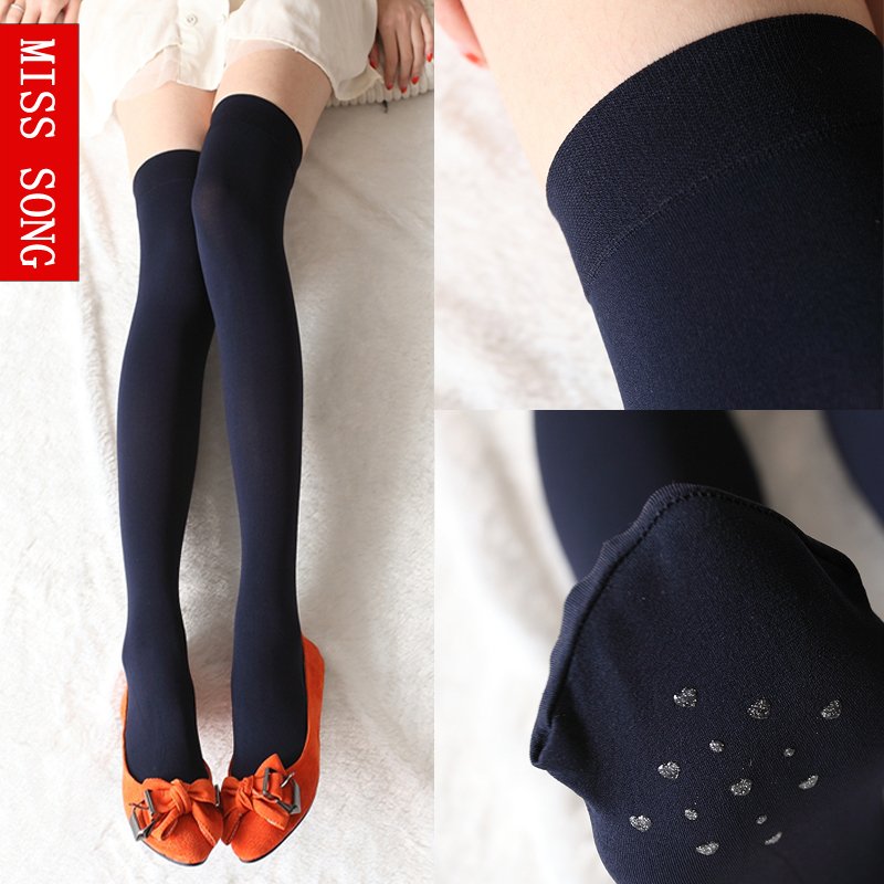 Miss song stocking thick velvet candy color thigh socks stockings over-the-knee socks female