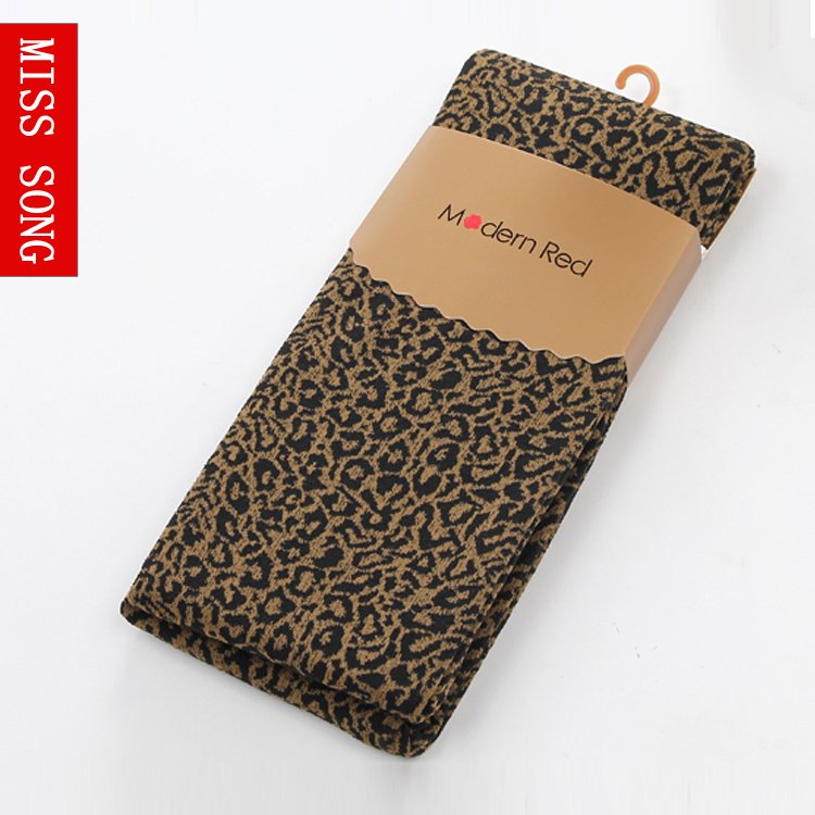 Miss song vintage personalized stockings thick sexy leopard print spring and autumn pantyhose grey socks female