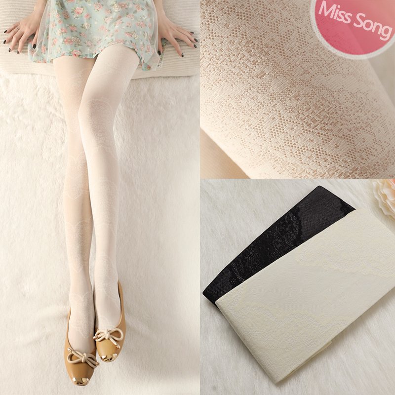 Miss song vintage stockings black color mink ultra-thin pantyhose vintage decorative pattern personality socks female