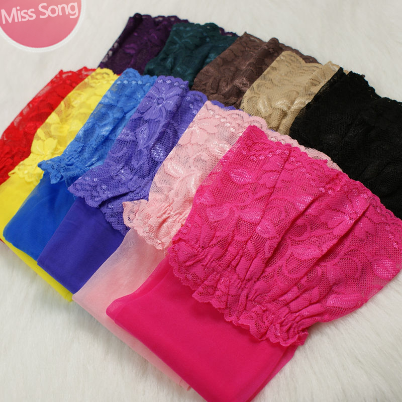 Misssong multicolour broad-brimmed lace decoration sexy stocking stockings over-the-knee socks female ultra-thin chromophous