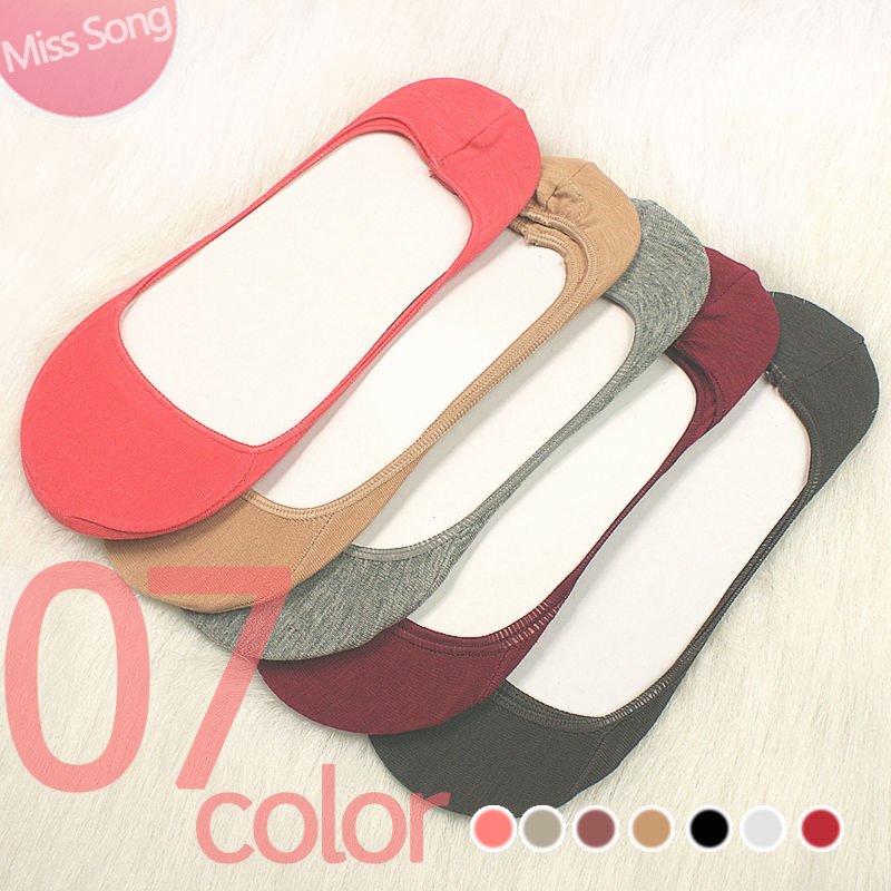 Misssong summer ultra-thin 100% cotton sock slippers female invisible socks shallow mouth solid color women's short socks