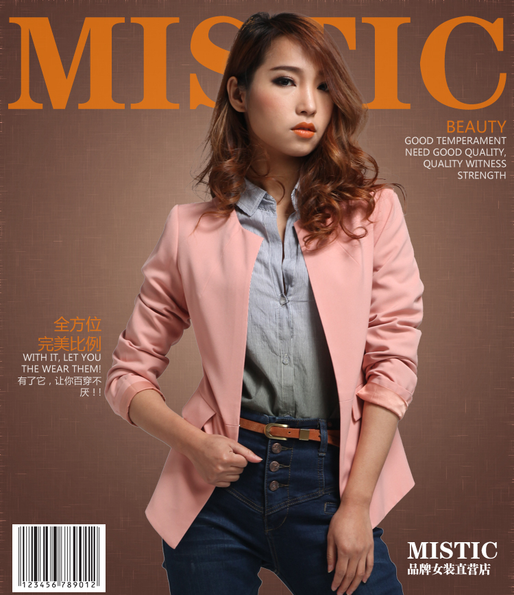 Mistic  Women's Ruffle Elegant Slim Casual Thin Short Jacket Female Suit Outwear