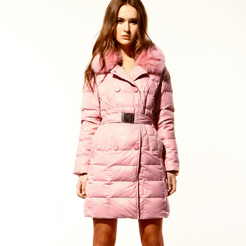Misun Women double breasted large fur collar down coat 11410112 FREE SHIPPING