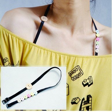 mix colors 20pcs/lot Candy color cute button 0812 halter-neck shoulder strap pectoral girdle button underwear belt