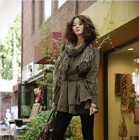 Mix match khaki unique star o-neck faux leather velvet belt all-match 2012 one-piece dress