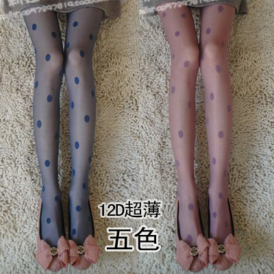 MIX-ORDER 10USD  High quality 12d ultra-thin Core-spun Yarn dot women's colorful stockings  pantyhose stocking tights  #P0050