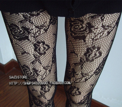 MIX-ORDER 10USD Rose Vintage Fishnet Yarn Pantyhose Cotton Women's Hosiery Design Sexy Party Stockings Free Shipping #P0034-152