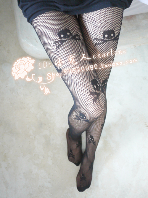 MIX-ORDER 10USD Skull  jacquard fishnet stockings Skeleton Printed Tights Leggings for Women Tattoo  pantyhose #P0021-305
