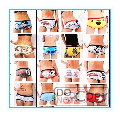 Mix Wholesale(35 Styles),MOQ 10Pcs,New Cartoon,Cotton&Printed Women Underwear,Teenage Panties,Lovely&Sexy,Free Shipping!