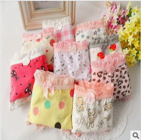 Mix Wholesale,MOQ 10Pcs,New Cartoon,Cotton&Printed Women Underwear,Teenage Panties,Lovely&Sexy,Free Shipping!