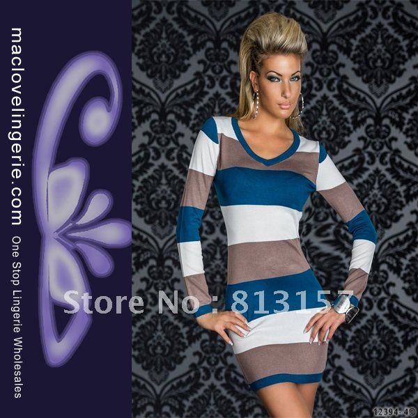 ML17674 Free Shipping 2012 Fashion New Arrivals Blue and Grey New Arrivals Hot Sale Sexy Dress+G-string Ladies Sexy Dress
