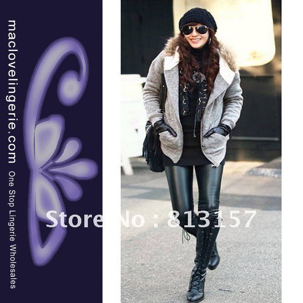 ML7569 Free Shipping 2012 New Fashion Sexy Black Shiny Metallic Legging Pants Women Sexy Tights Stretchy Leather Leggings
