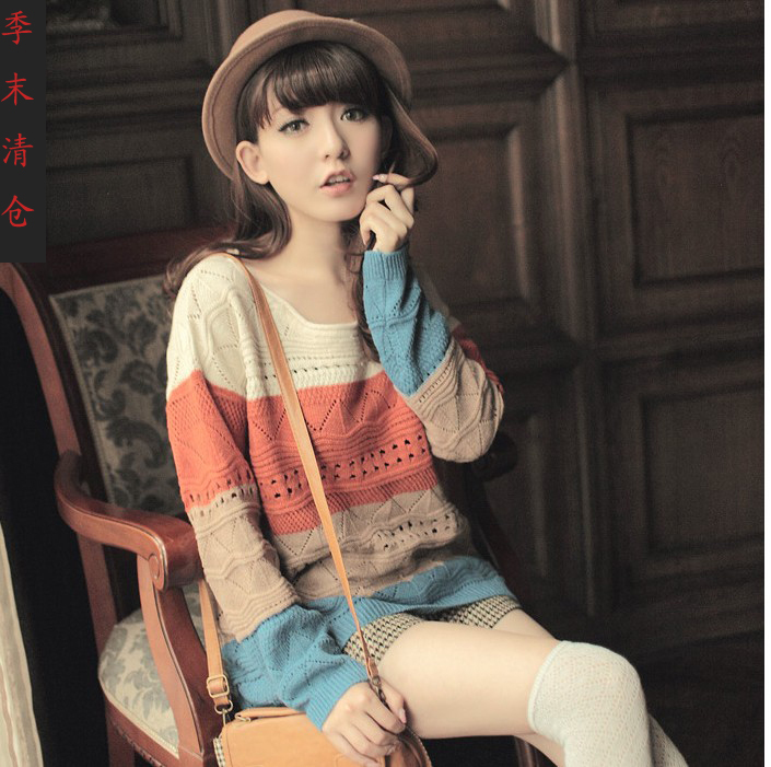 Mm autumn women's pullover long-sleeve sweater basic shirt plus size loose sweater outerwear