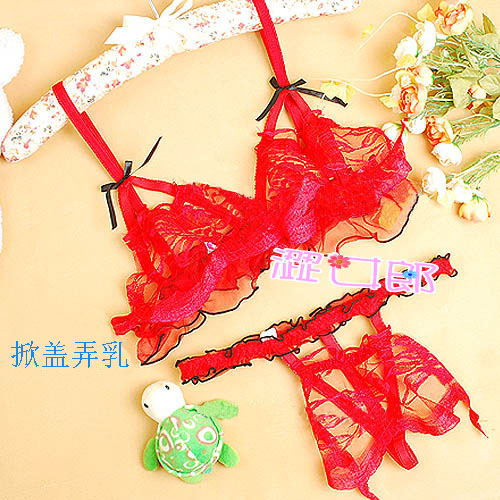 Mm photohydrophlicity sexy set gauze perspectivity women's underwear set romantic gifts b10