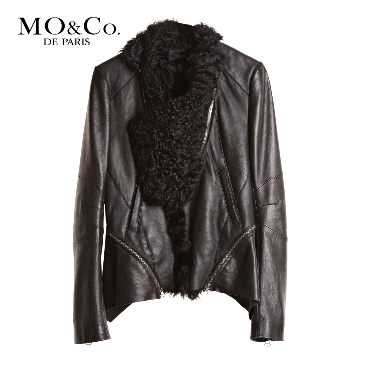 Mo & co . mormons women's e114pee05 lambing style motorcycle leather clothing sweater moco