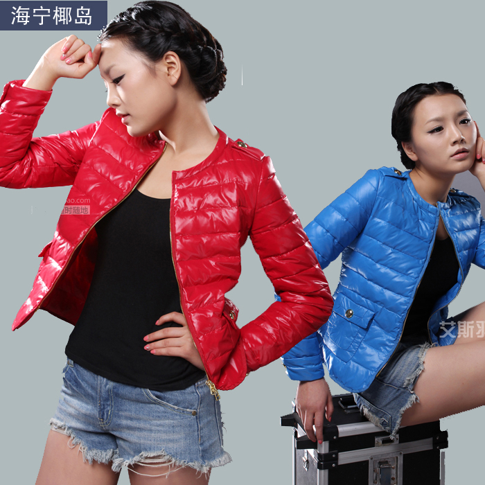 Mocol autumn and winter fashion women's o-neck down coat female slim thin down jacket outerwear female