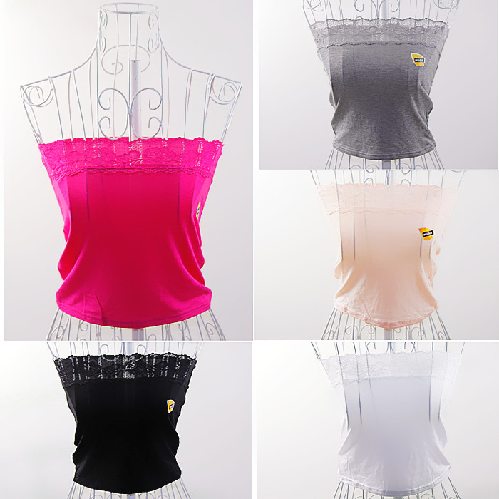 Modal all-match lace decoration tube top tube top around the chest long design underwear vest