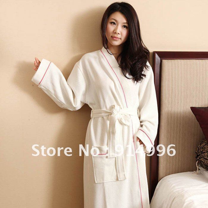 modal + cotton +polyester modal style kimono collar bathrobe.robes for women  kimono robe