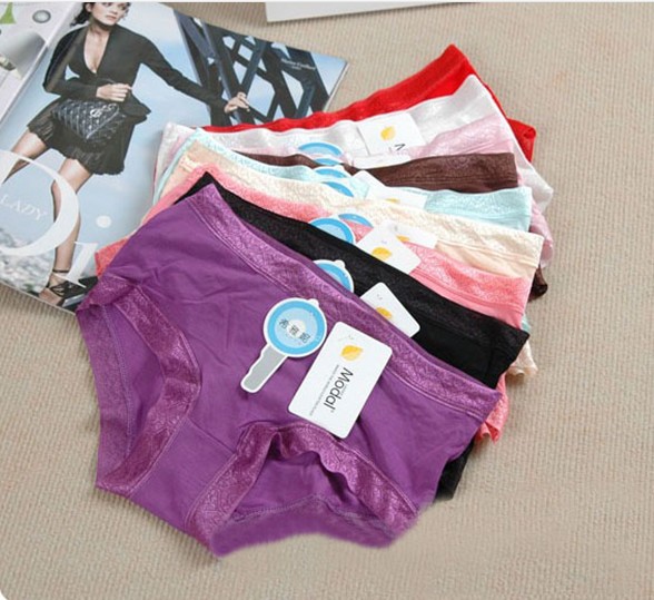 Modal Ladies Lace Panties / Briefs /straight angle pants  Women Underwear Multicolor Free Shipping