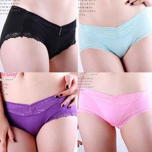 Modal low-waist women's briefs sweet sexy diamond decoration female panties 2123