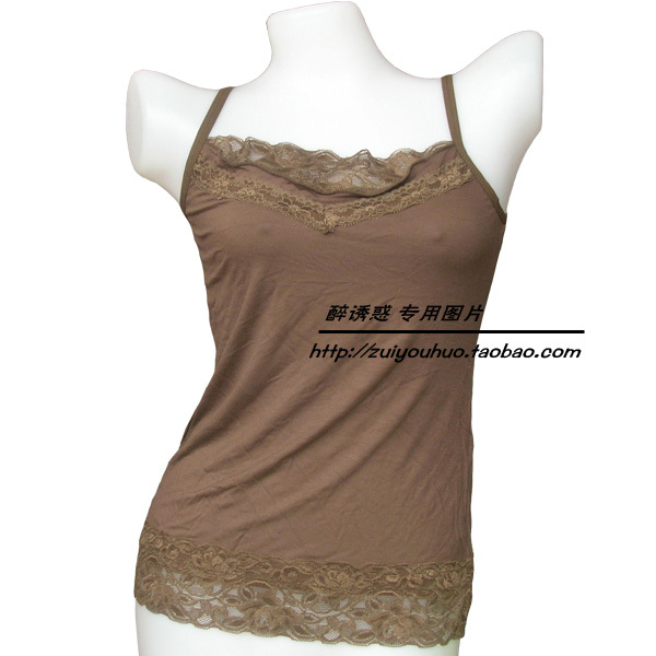 Modal women's spaghetti strap vest women's underwear basic shirt lace decoration dd6536