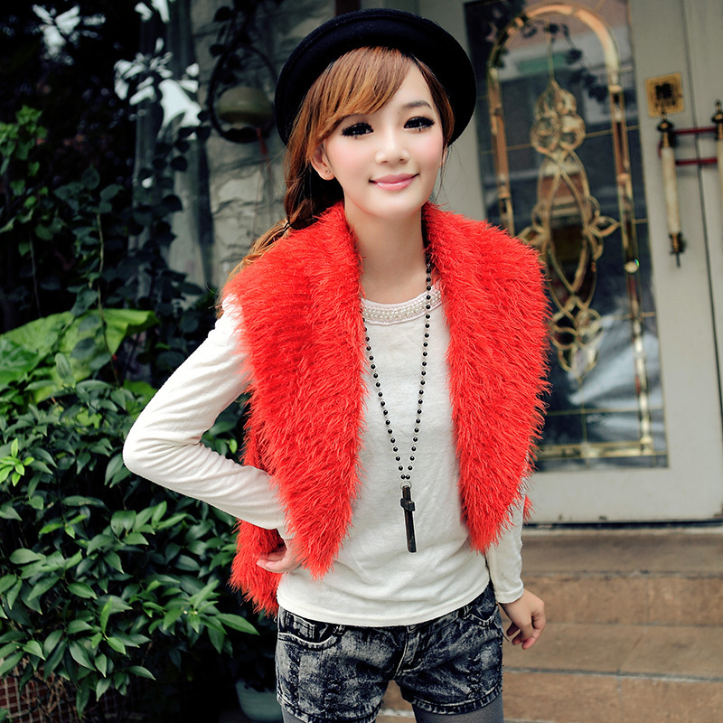 Mohair waistcoat cutout crochet sweater