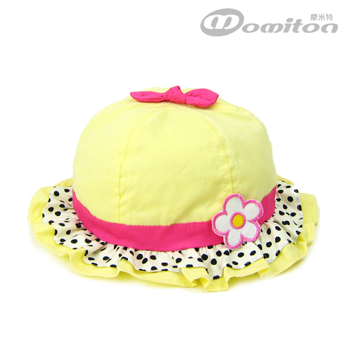 Momiton child cap sun ruffle cap 100% cotton bucket hat princess basin free shipping