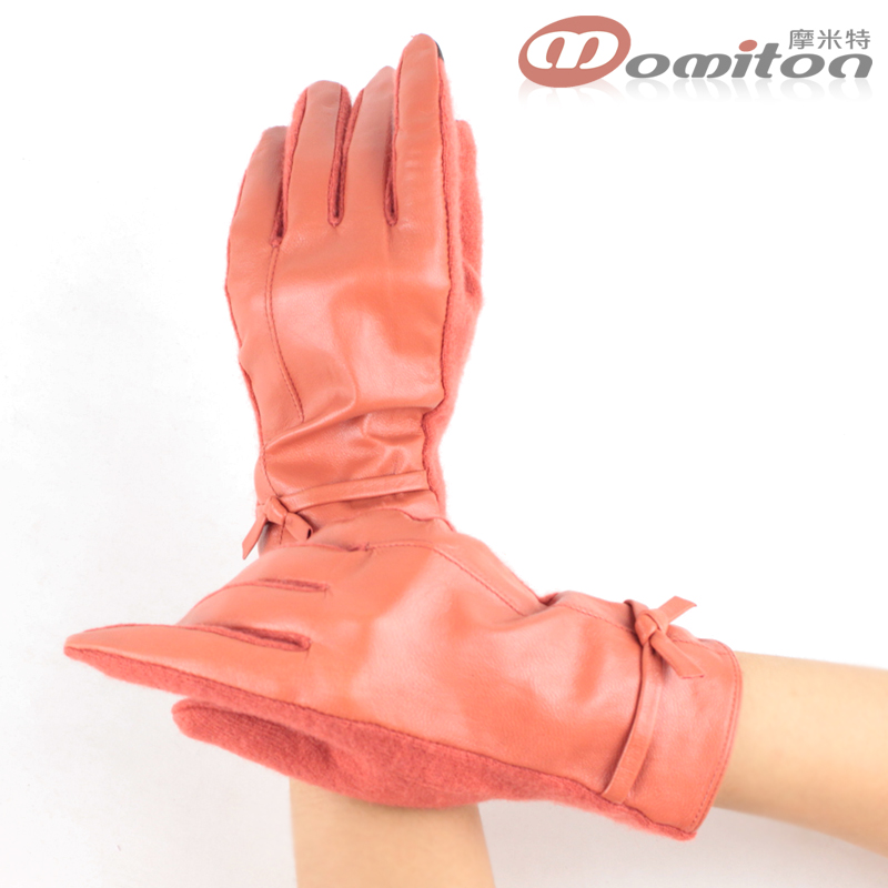 Momiton quality fashion women's thermal gloves women's genuine leather suede touch gloves