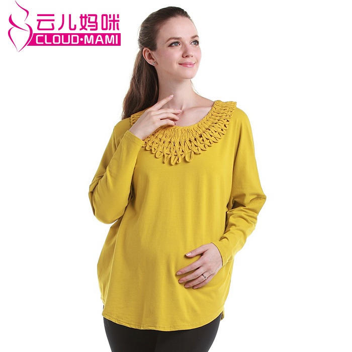 Mommas spring and autumn maternity clothing knitted maternity long-sleeve top loose batwing shirt ys21006