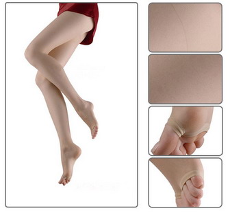 Mona open toe pantyhose open toe socks wire socks far east Core-spun Yarn velvet female stockings double