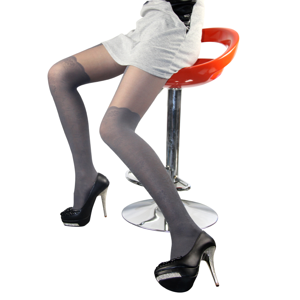Mona wire socks 40d Core-spun Yarn pantyhose jacquard spaghetti strap the appendtiff ultra-thin socks