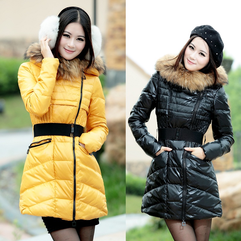 Moneyer medium-long slim down coat female