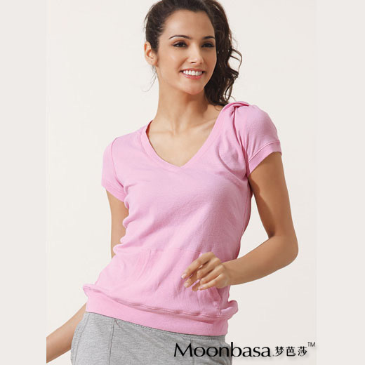 MOONBASA 100% cotton deep v neck short-sleeve derlook sportswear jj1003006 99