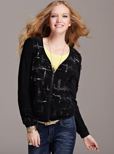 MOONBASA 2013 spring women's street personality hole silver cardigan 037313198