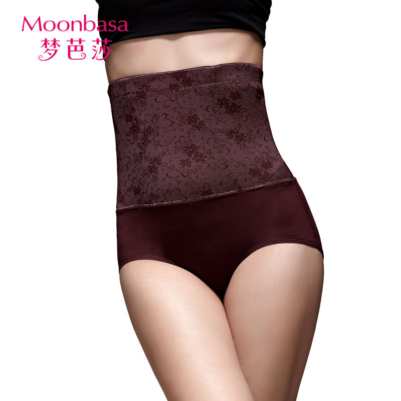 MOONBASA women's 2290 mercerizing high-elastic jacquard thin waist butt-lifting body shaping pants 011312304