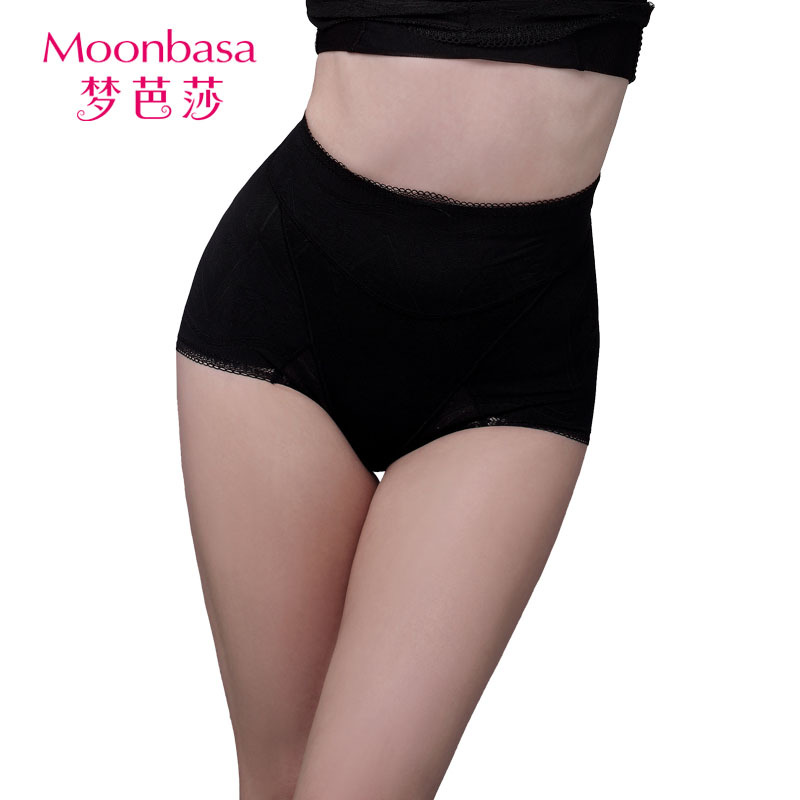 MOONBASA women's ultra-thin lace seamless butt-lifting mid waist short plastic pants 010811210