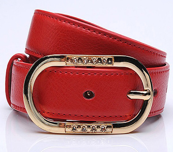 More colors,women genuine leather skinny belt with rhinestone buckle,lady cow real leather belts with crystal dress