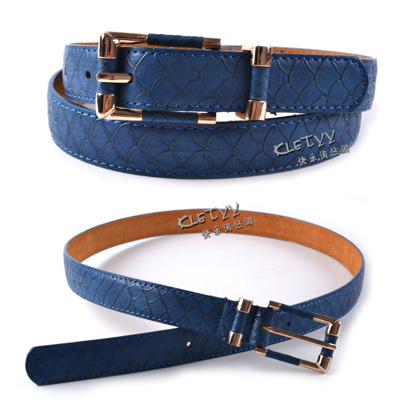 More world brand name Genuine leather crocodile pattern women's wide belt fashion all-match thin belt cowhide strap